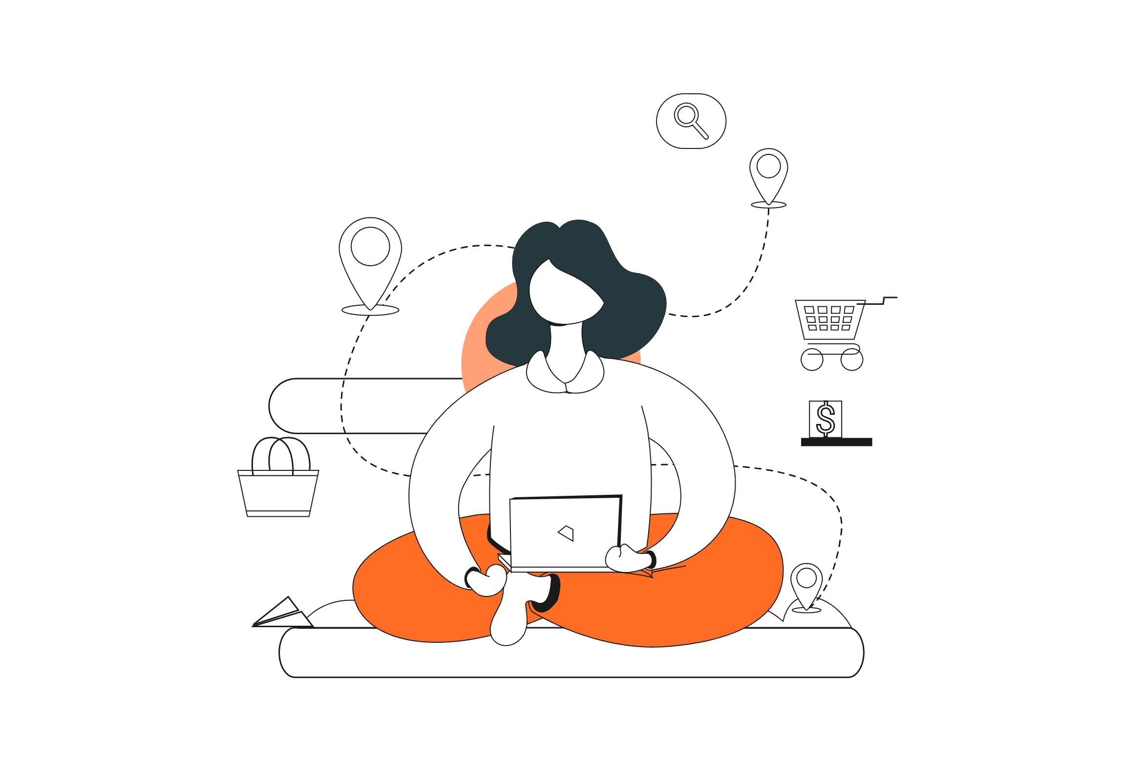 International SMS API verification messaging illustration